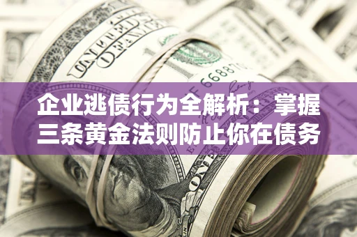济南企业逃债行为全解析：掌握三条黄金法则防止你在债务乱局中“踩雷”